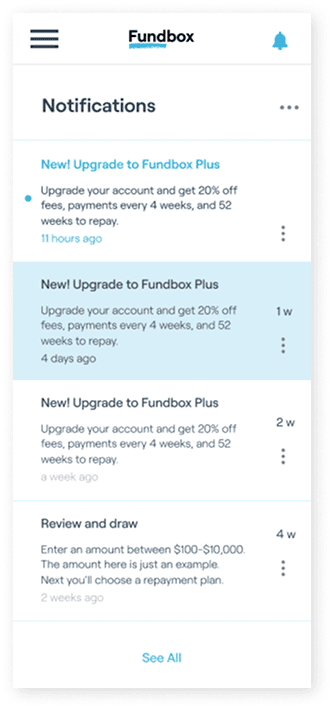 Fundbox mobile layout