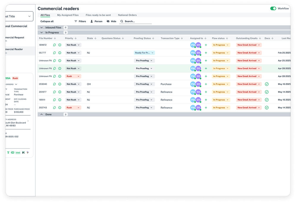 Title Hub — product screen